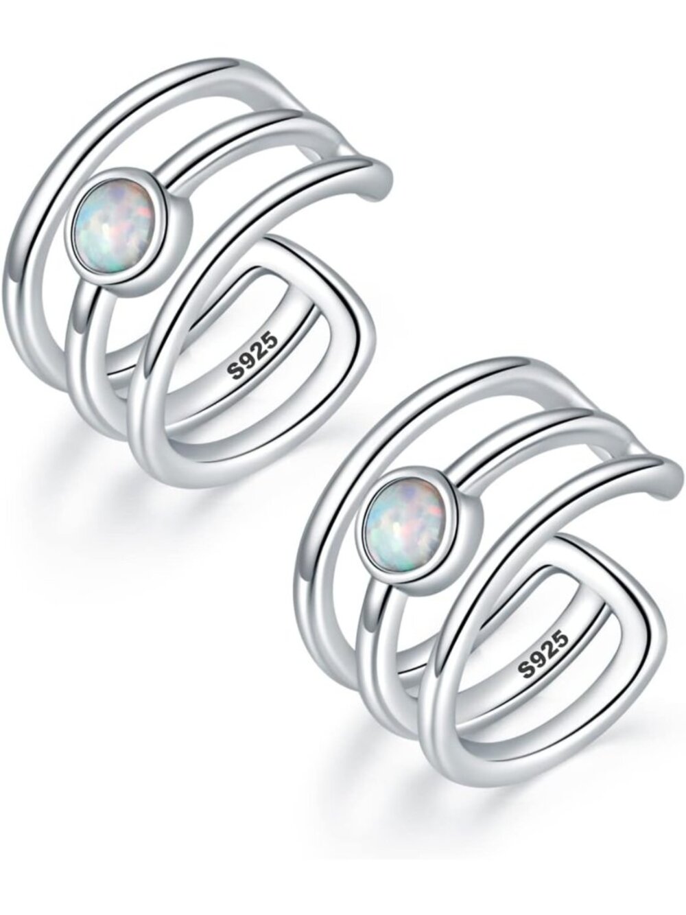 Chic 925 Sterling Silver Non-Piercing Ear Cuffs for Women, Adjustable Clip-On